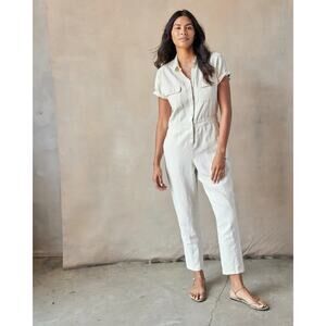 Outerknown S.E.A. Jumpsuit Natural Beige Sz M Cotton/Linen Blend NWT $168 Casual